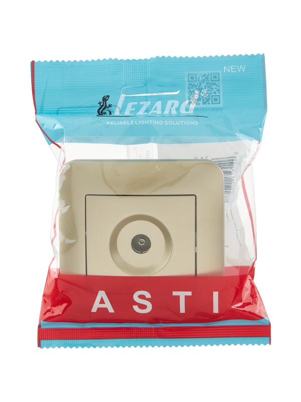 Розетка телевизионная проходная TV СП ASTI IP20 в сборе золото. LEZARD 7081-3636-129