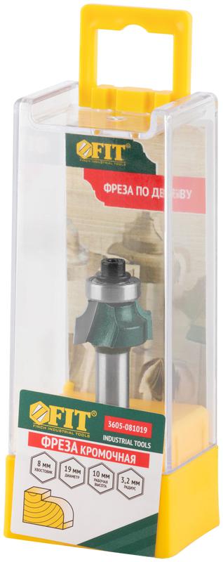 Фреза кромочная калевочная с нижним подшипником DхHхL=19х10х52.5мм FIT 3605-081019