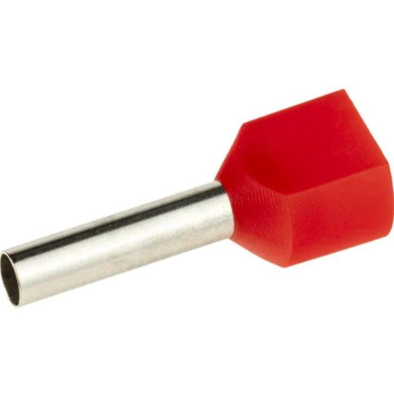 Наконечник-гильза двойная с изолир.фланцем 1кв.мм (НШВИ2) красн. DKC IFD2-1.0-8RD