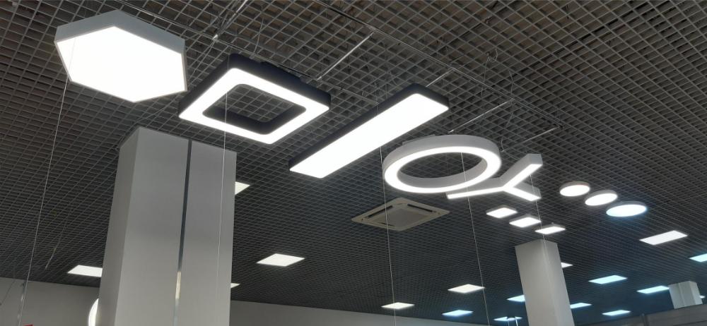 Светильник светодиодный Geometria Quadro SPO-164-B-40K-110 110Вт 4000К 17300Лм IP40 800х800х80 черный подвесной