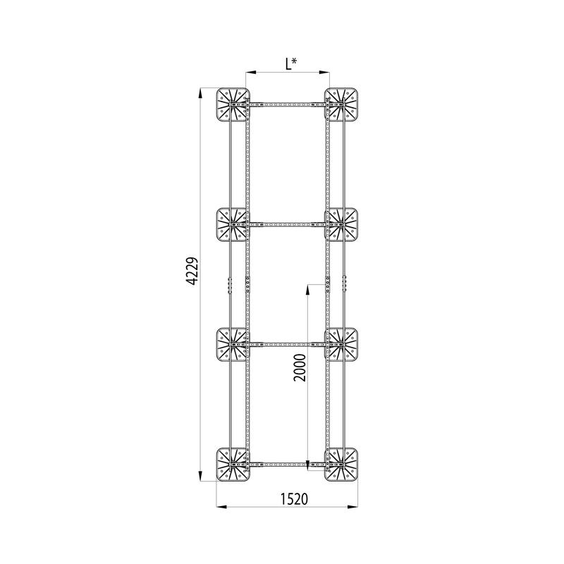 Конструкция опорная для установки оборудования TECHNORAPTOR FOOT 1200х4000 тип 1 HD КМ TR0225