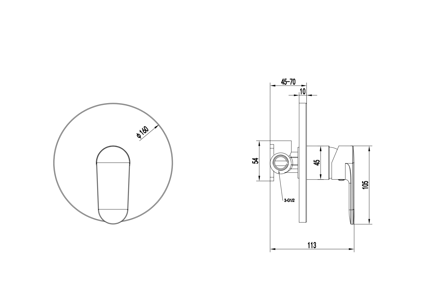 Cмеситель Aquatek НИКА для ванны (внешняя и скрытая часть)   AQ1866CR       хром