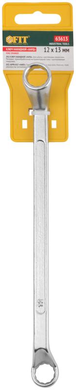 Ключ накидной "Хард" хромированное покрытие 12х13мм FIT 63613