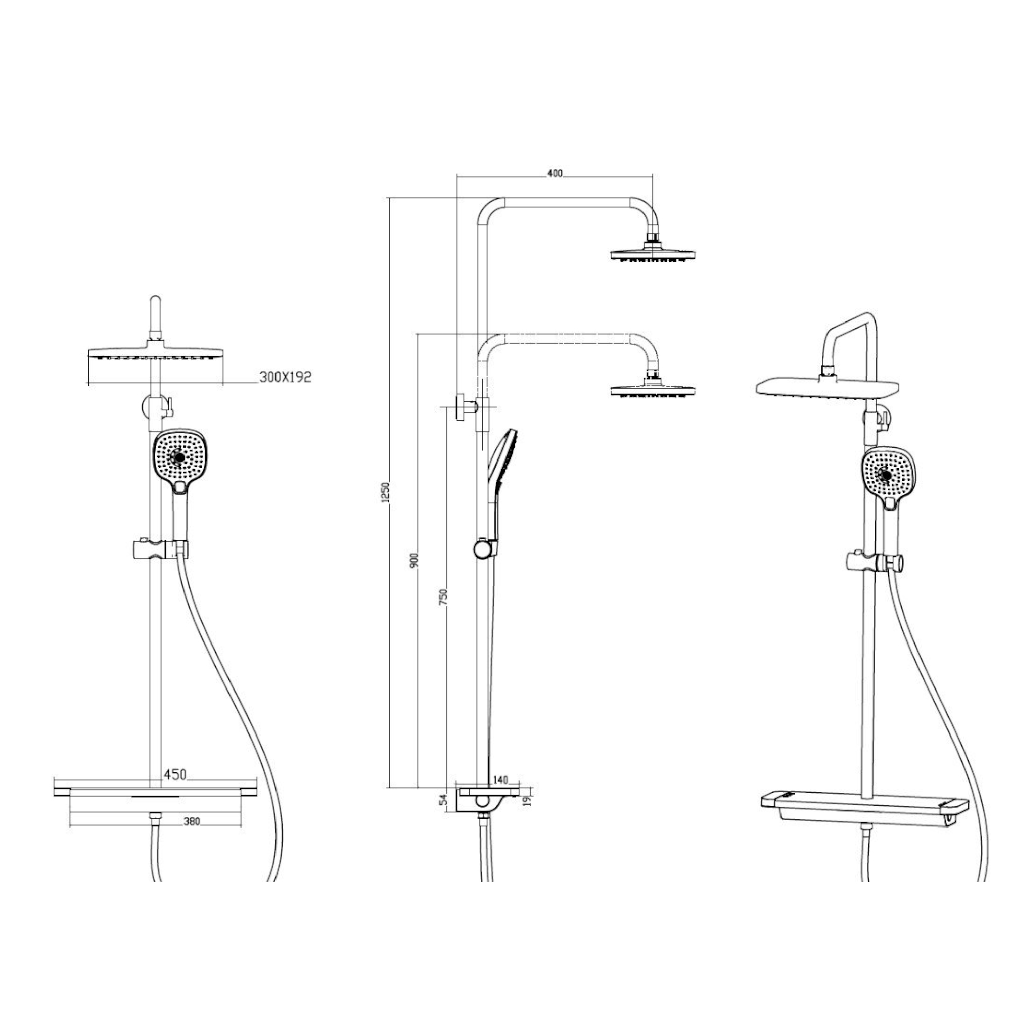 Душевая система Savol SK-H3145W, белый