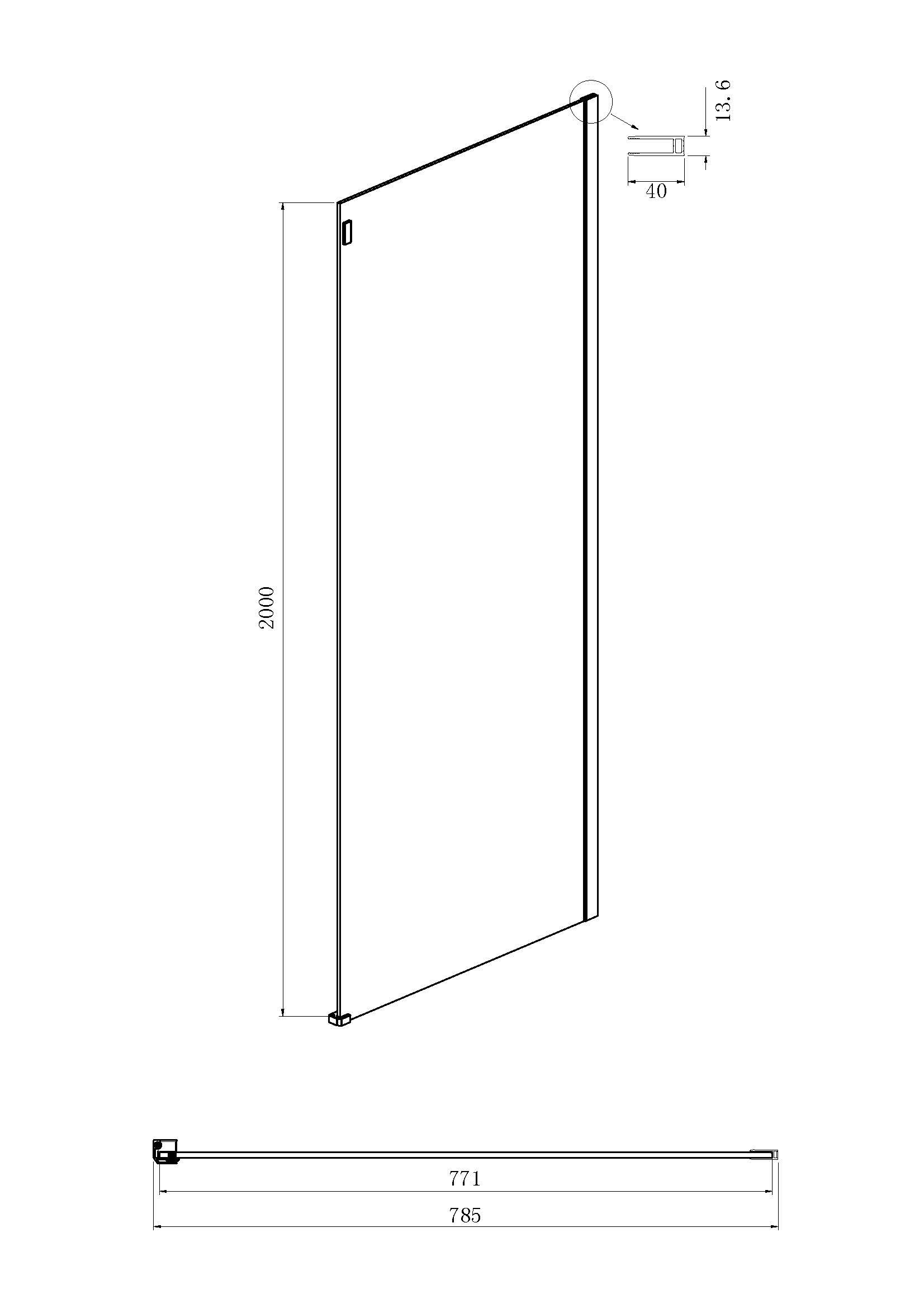 Боковая стенка Ambassador Benefit 80HB (800x2000)