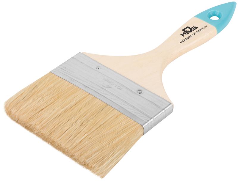 Кисть флейцевая натур. светлая щетина деревянная ручка 4дюйм (100мм) MOS 00708М