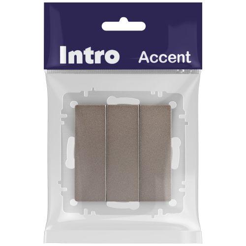 Выключатель 3-кл. СП Accent 6-106-08 10А IP20 250В AL/CU бронза Intro Б0063547