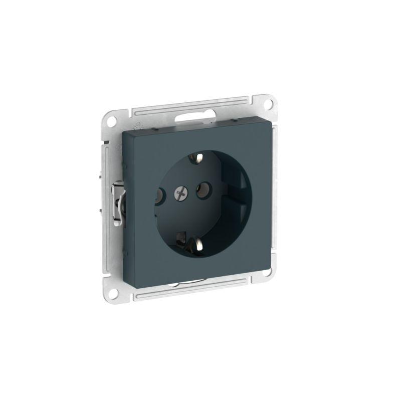 Розетка AtlasDesign 16А с заземл. быстрозажим. клем. механизм изумруд SE ATN000843S