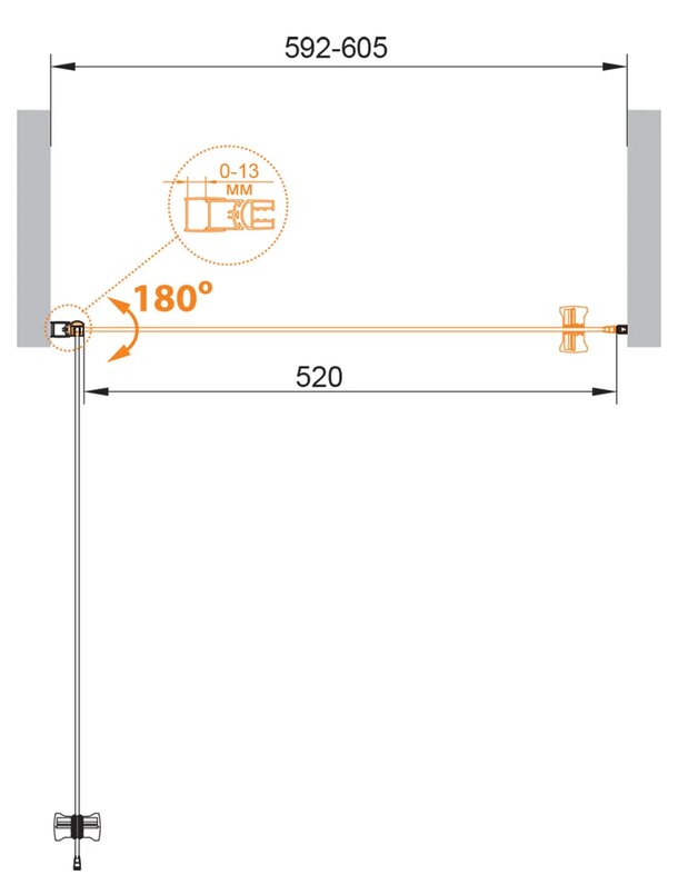 Душевая дверь CEZARES ECO-O-B-1-60-C-Cr