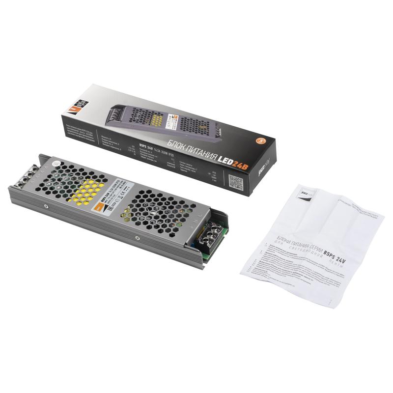 Блок питания для светодиодной ленты 350Вт 14.6А 24В IP20 BSPS метал. Pro+ JazzWay 5024298