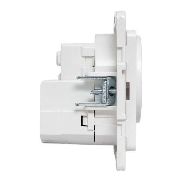 Розетка 1-м СП Стокгольм 16А USB 2A с заземл. защ. шторки винтов. клеммы механизм бел. EKF EYR16-2USB-typeA