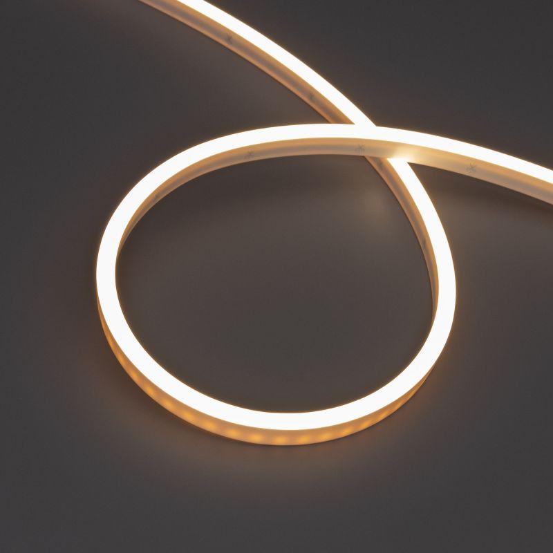 Лента светодиодная WAVE-SIDE-PU-A120-06x12mm 24В White 5700К 8Вт/м IP68 wire x1 вывод боков. герметичная (уп.3м) Arlight 052578