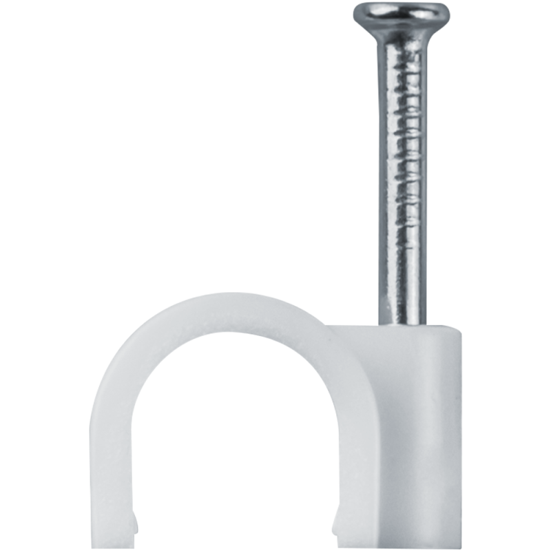 Скоба крепежная круглая с гвоздем d8мм OCR-08-50 пластик. (уп.50шт) ОНЛАЙТ 90692