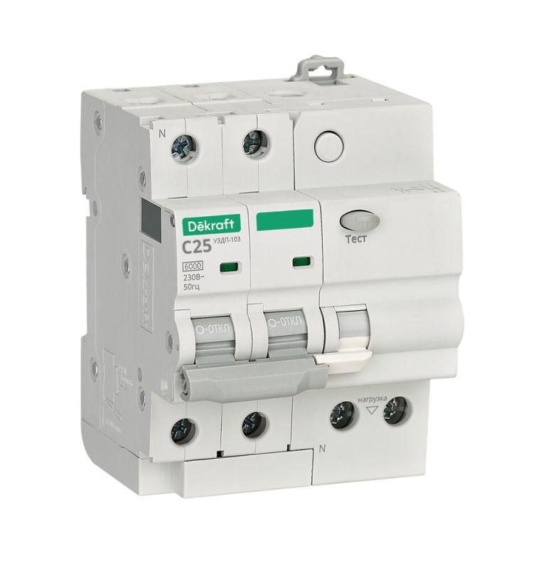 Устройство защиты от дугового пробоя 2п 25А УЗДП-103 6кА DEKraft 19091DEK