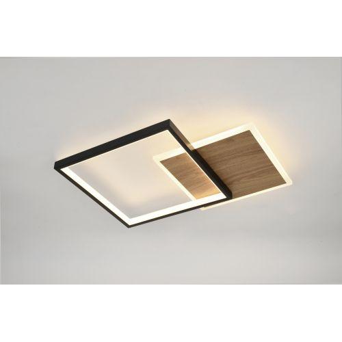 Светильник светодиодный Ferre CLL-1-60-RC BK+Wood 60Вт 3000К-6000К 450х350х60 с пультом ДУ черн./дерево Эра Б0069758
