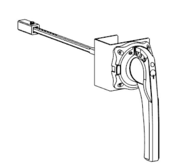 Рукоятка поворотная выносная боков. красно-желт. для установки фронтально на SD160-250 SE SSDERHS15Y1625