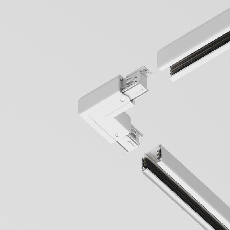 Коннектор угловой внешн. Trinity бел. Voltega TRA-VGL005CL-31W-L