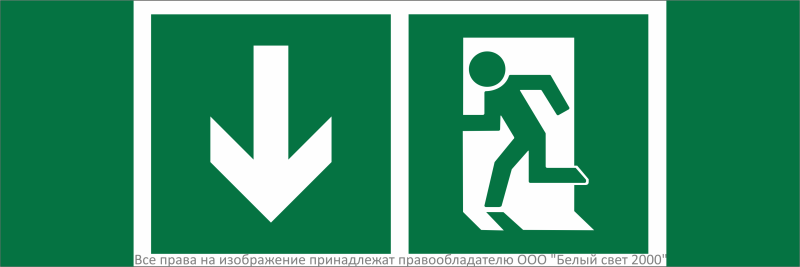 Знак безопасности NPU-3311.E40"Указ. двери эвакуац. выхода (левостор.)" Белый свет a32690