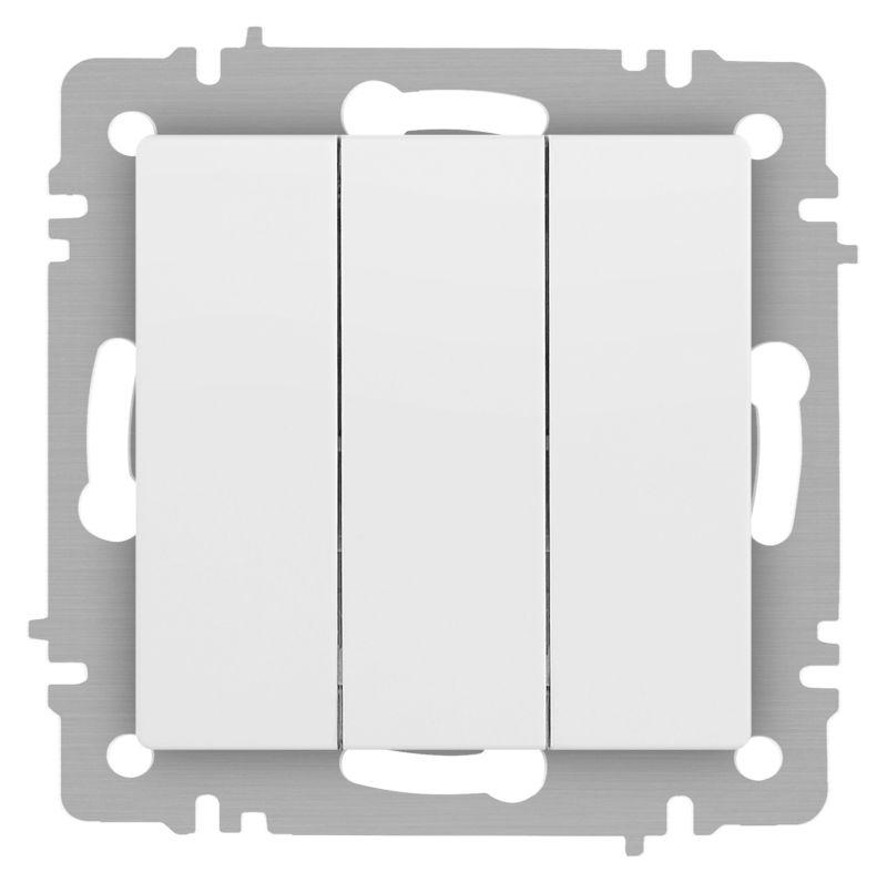 Выключатель 3-кл. СП Accent 6-106-01М 10А IP20 250В AL/CU бел. матов. Intro Б0063532