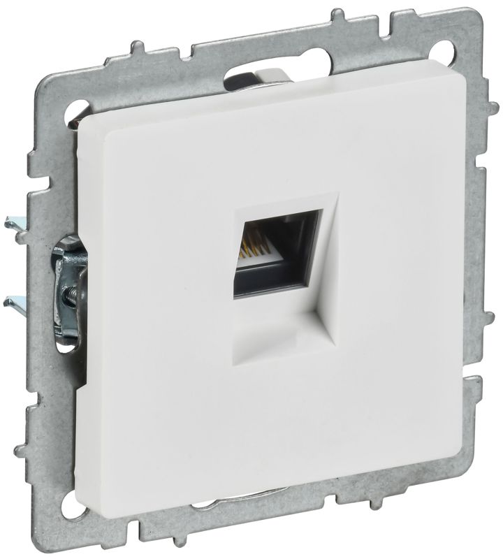 Розетка компьютерная СП BRITE РК11-БрАБ RJ45 кат.6 механизм арктич. бел. IEK BR-K10-2-K91