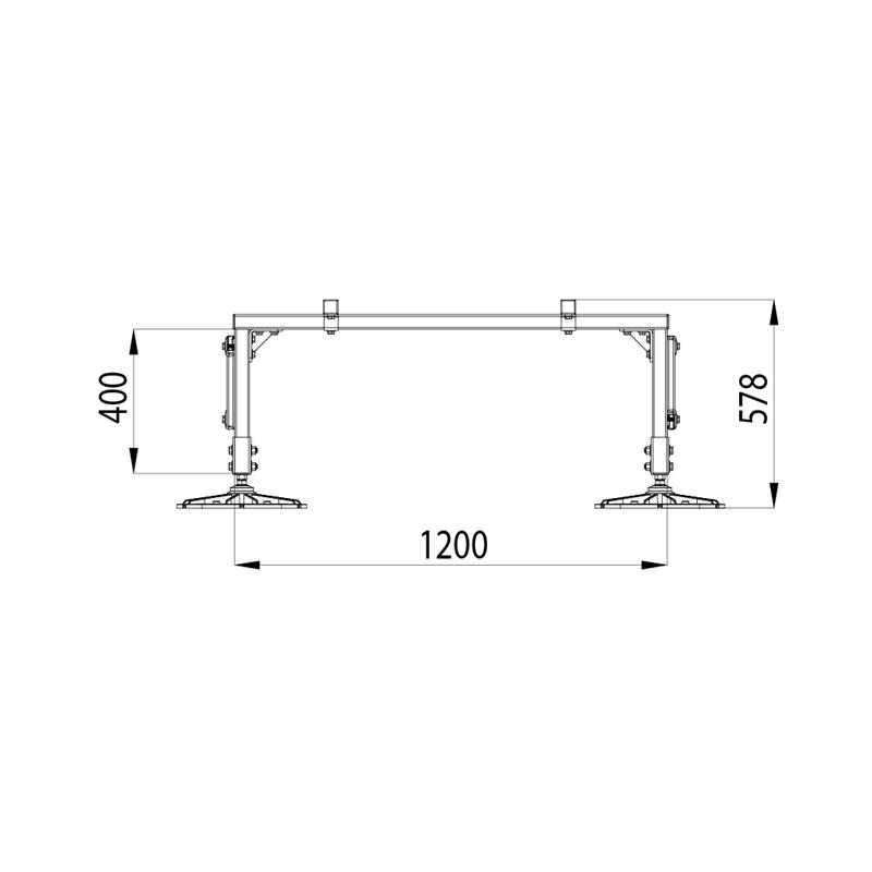 Конструкция опорная для установки оборудования TECHNORAPTOR FOOT 1200х1700 HD КМ TR0218