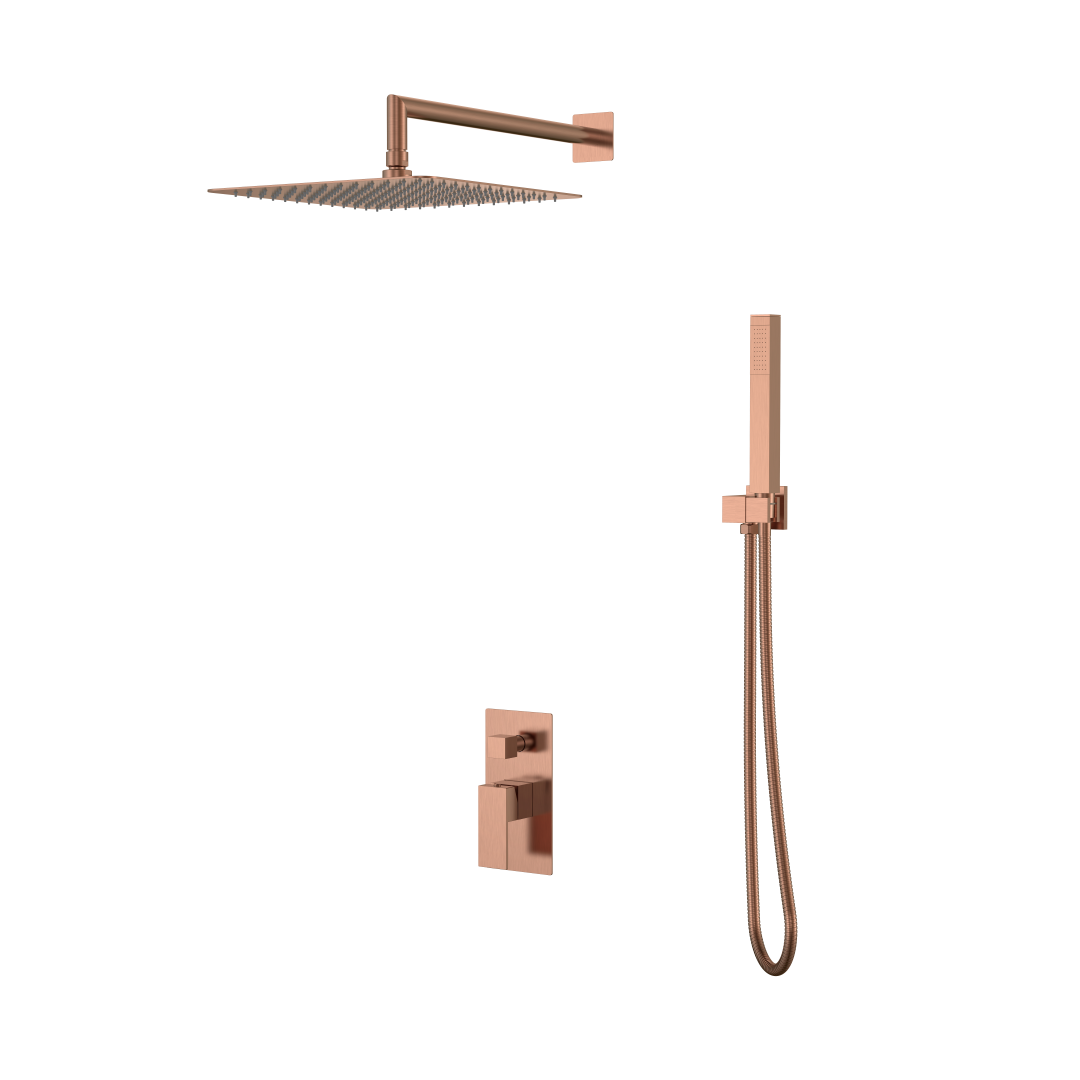 Смеситель встроенный для душа QUBIC Copper Brushed