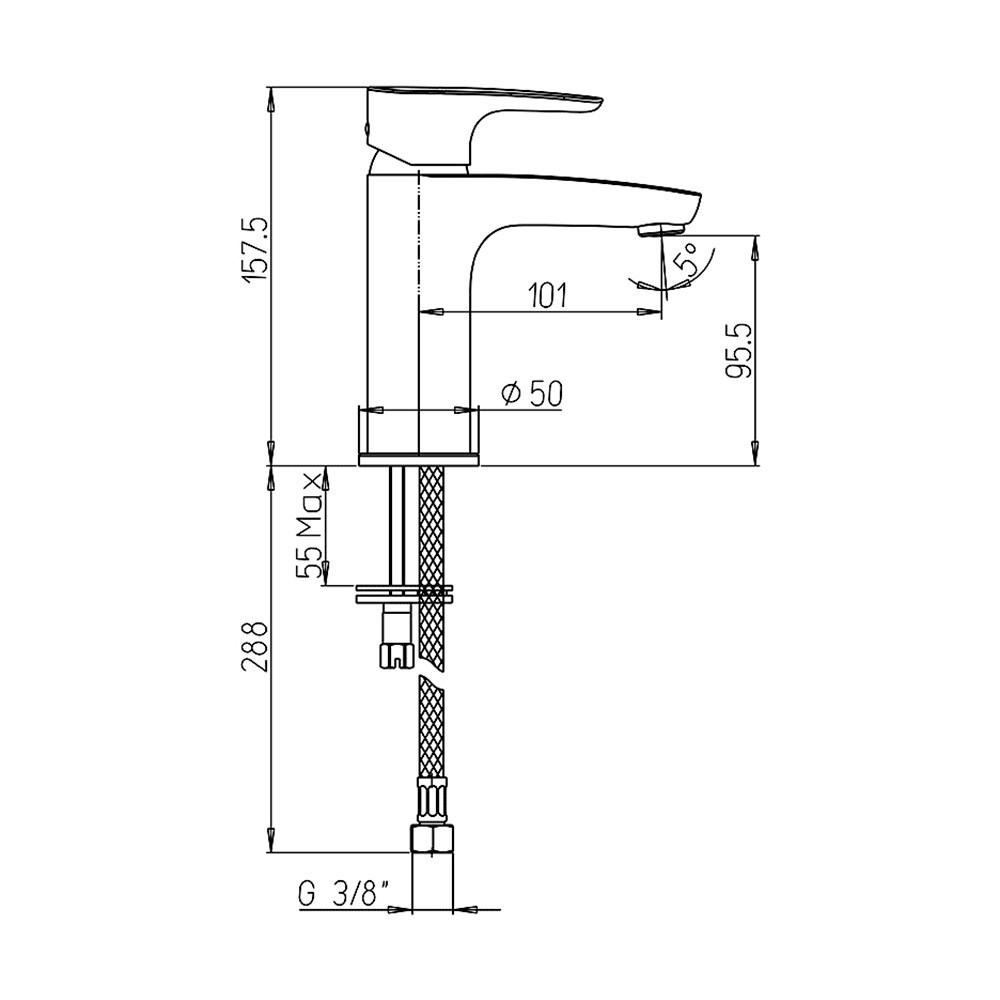 Смеситель Paini Parallel 47CR205LMKM для раковины