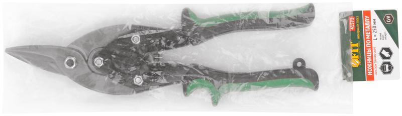 Ножницы по металлу усиленные CrV профи прорезиненные ручки правые 250мм FIT 41572