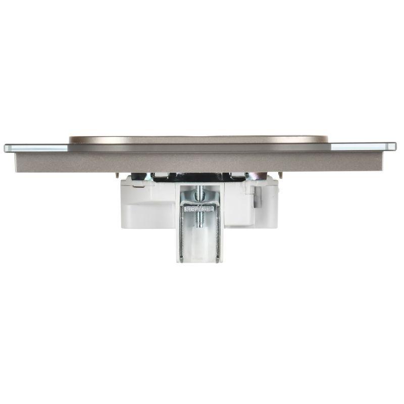 Розетка 2-м SKANDY 10А без заземл. без защ. шторок для плоской вилки SK-R03Sh шампань IEK SK-R20-10-K37