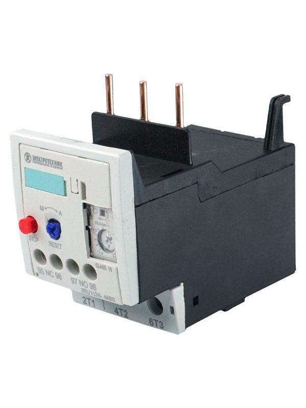 Реле перегрузки тепловое 3RU1136-1KB0 3п 5.5кВт 9...12.5А 1НО+1НЗ типоразмер S2 ручной и автоматический сброс винтовые клеммы IP20 Электротехник ET049217