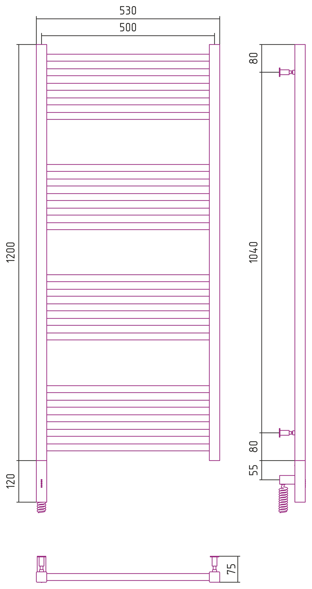 РЭБ "МОДУС 3.0" 1200х500 / МЭМ левый (Белый) 12-5700-1250