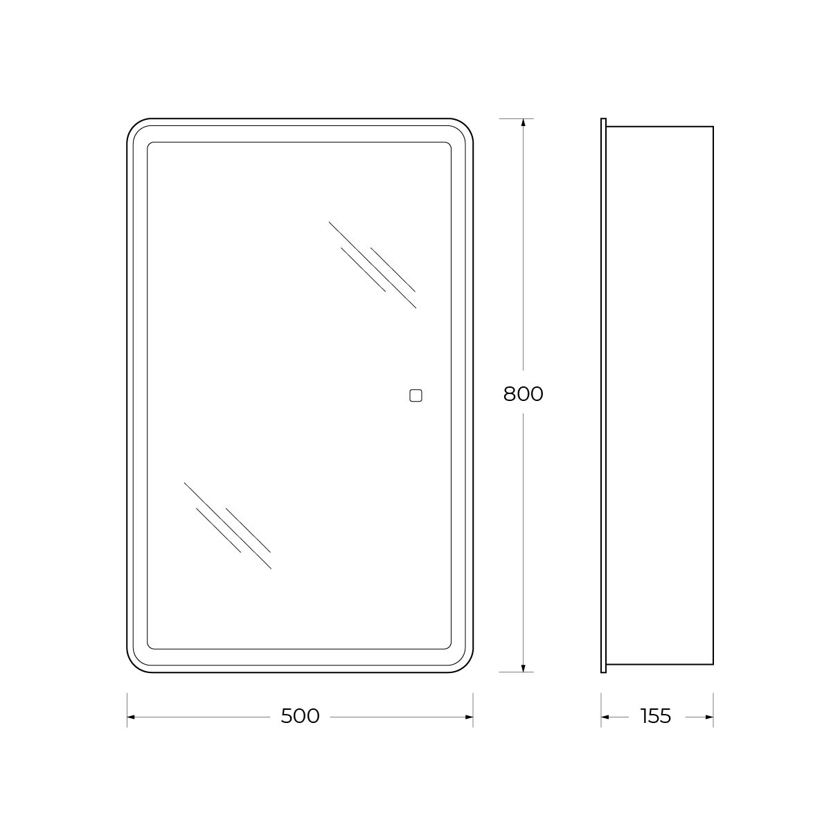 Зеркало-шкаф BelBagno SPC-MAR-500/800-1A-LED-TCH