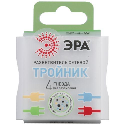 Разветвитель 4-м без заземл. 16А IP20 SP-4-W бел. Эра Б0005103