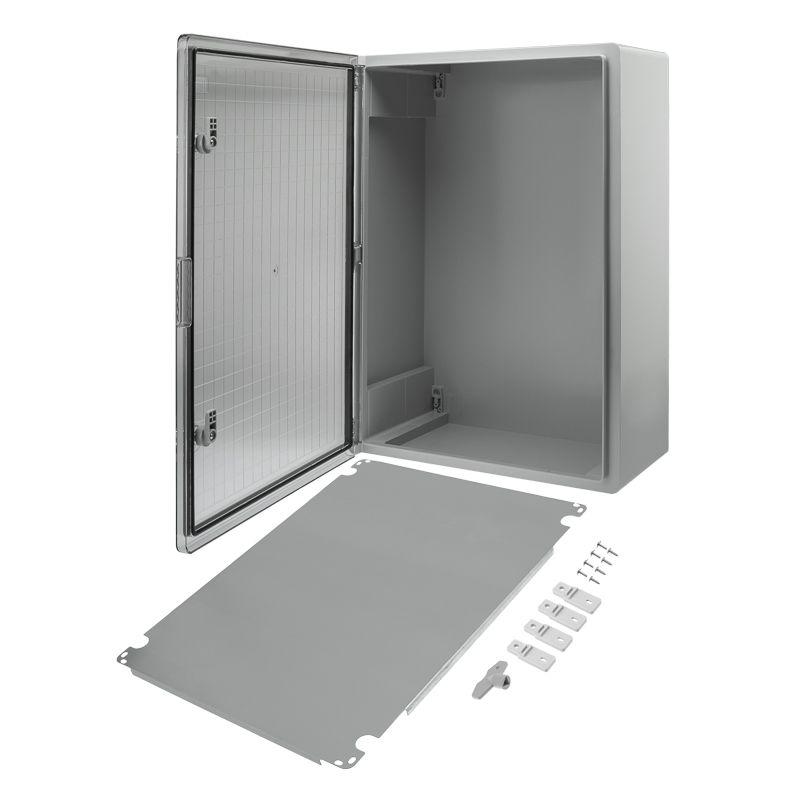 Корпус ЩМПп 700х500х250мм УХЛ1 IP65 с прозр. дверцей и монтажной панелью АБС пластик. Rexant 11-0418