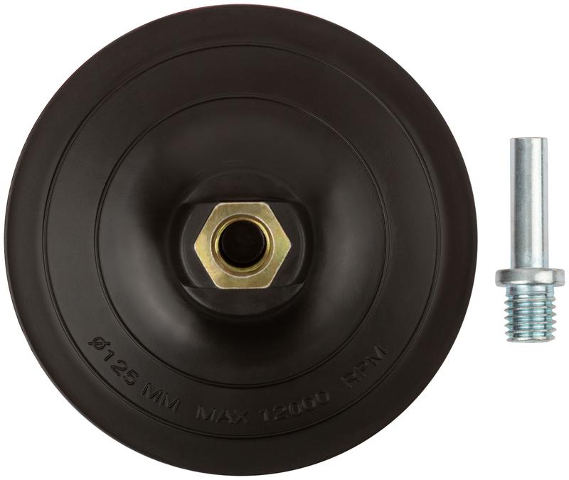 Диск шлифовальный 125х3мм с липучкой гайка М14 + переходник для дрели КУРС 39618