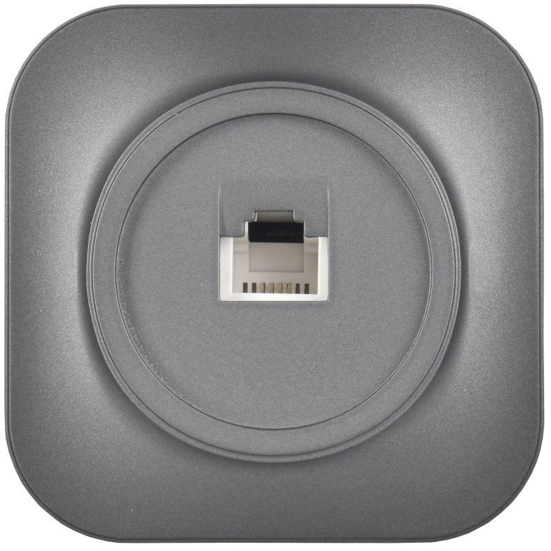 Розетка телефонная ОП RJ11 GLORY РТ20-ХСм сталь матов. IEK ETH10-K46M