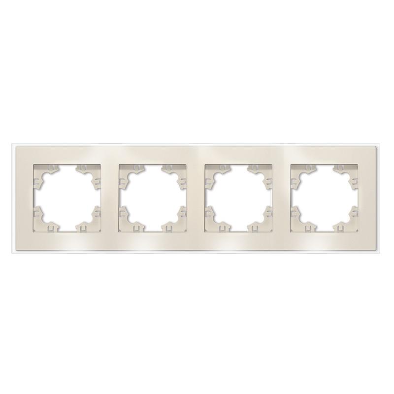 Рамка 4-м Афина стеклянная сл. кость (ivory) UNIVersal 2275