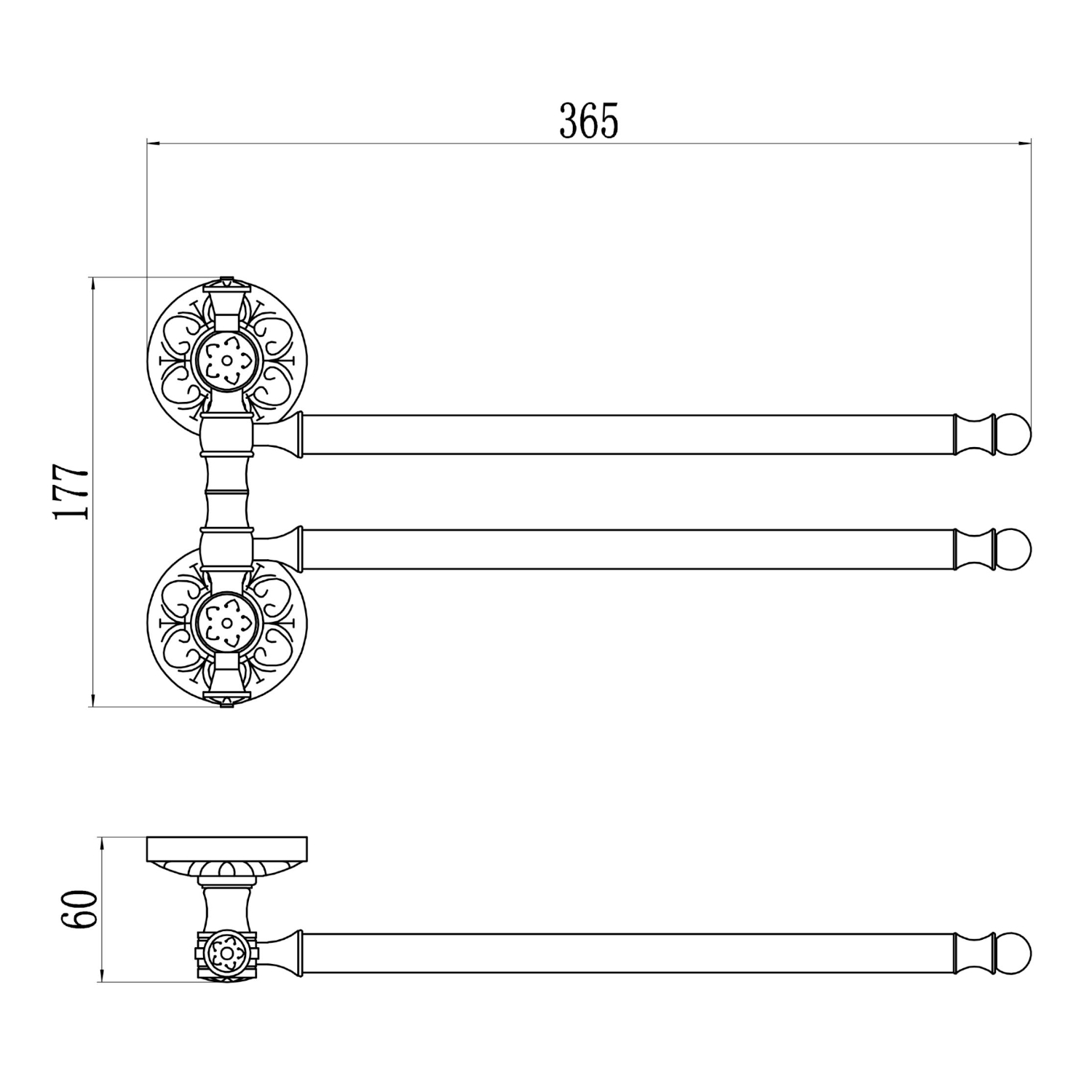 Полотенцедержатель Savol S-006602H, черный