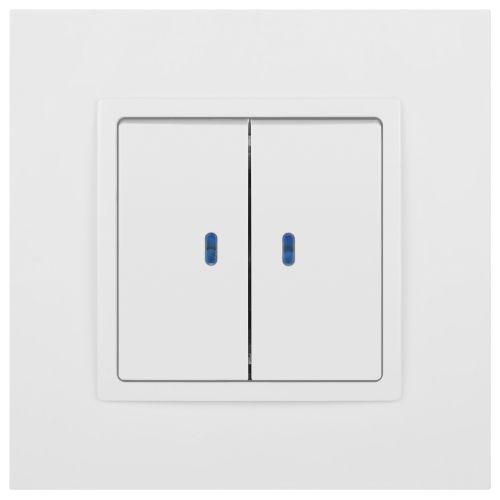 Выключатель 2-кл. Elegance 14-1105-01М 250В 10АХ с подсветкой матов. бел. Эра Б0065807