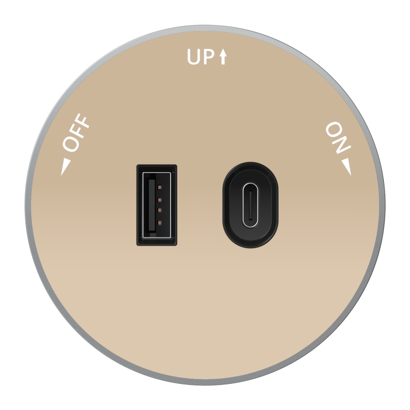 Розетка MultiTrack с 2-мя заряд. устройствами USB тип А+С 18Вт 5В/3А тип MTK03 песочн. SE MTK13003P