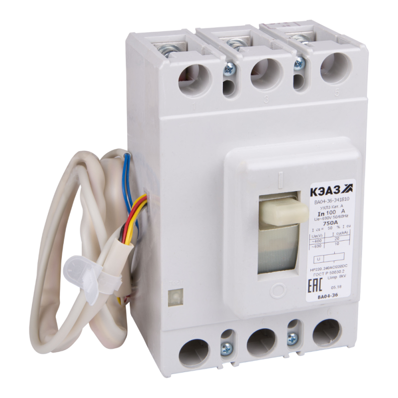 Выключатель автоматический ВА04 36-331210 250А 2500 690AC НР230AC/220DC УХЛ3 КЭАЗ 377999