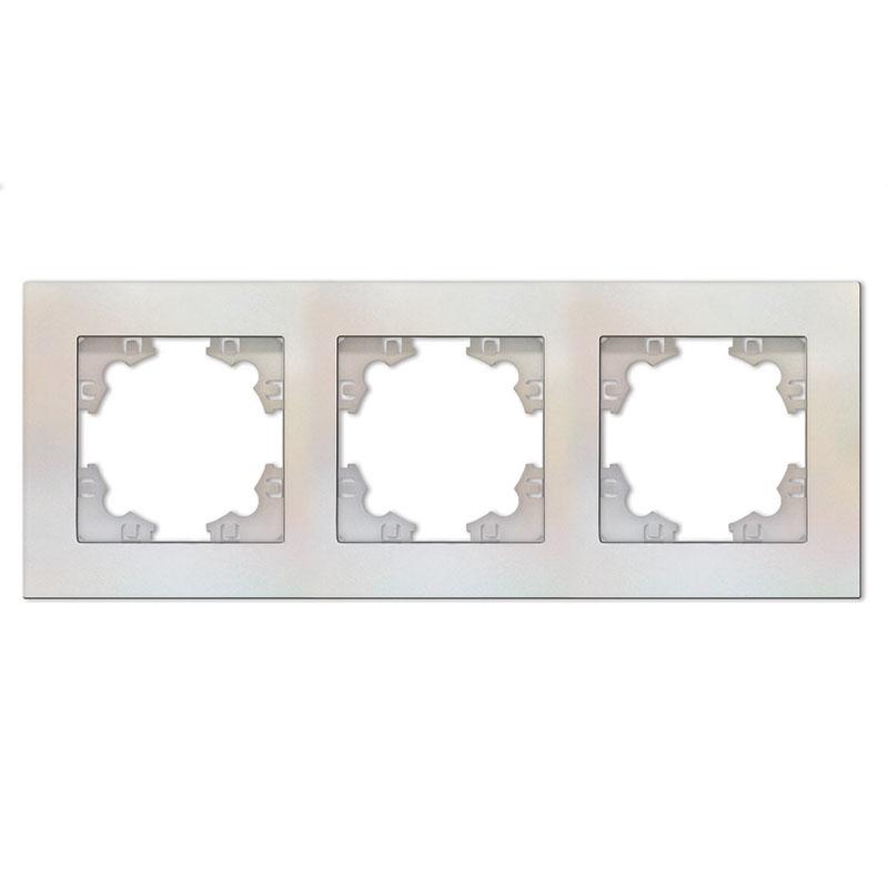 Рамка 3-м Афина универс. жемчуж. Universal A0045-OBr