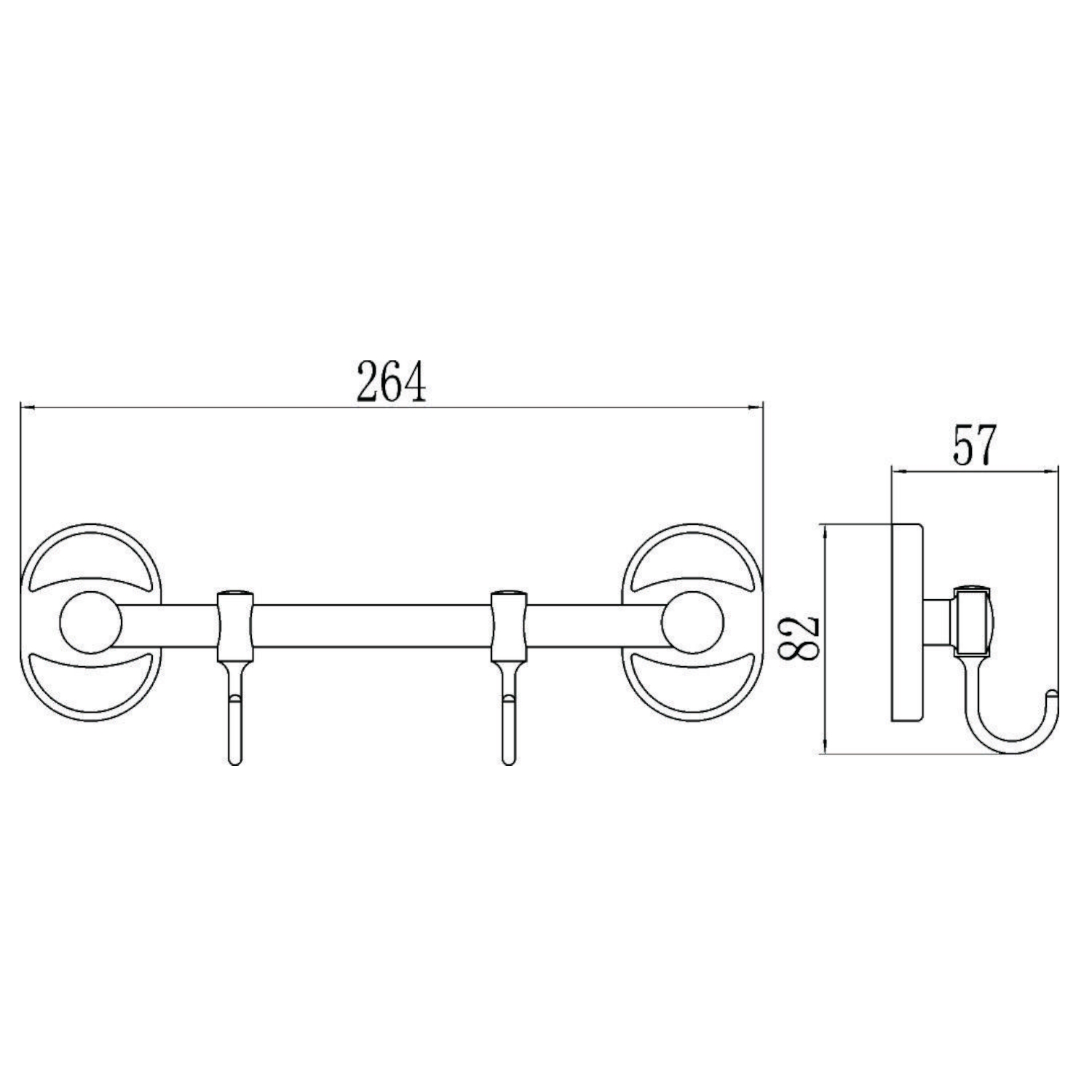 Планка с крючками Savol S-008202, хром