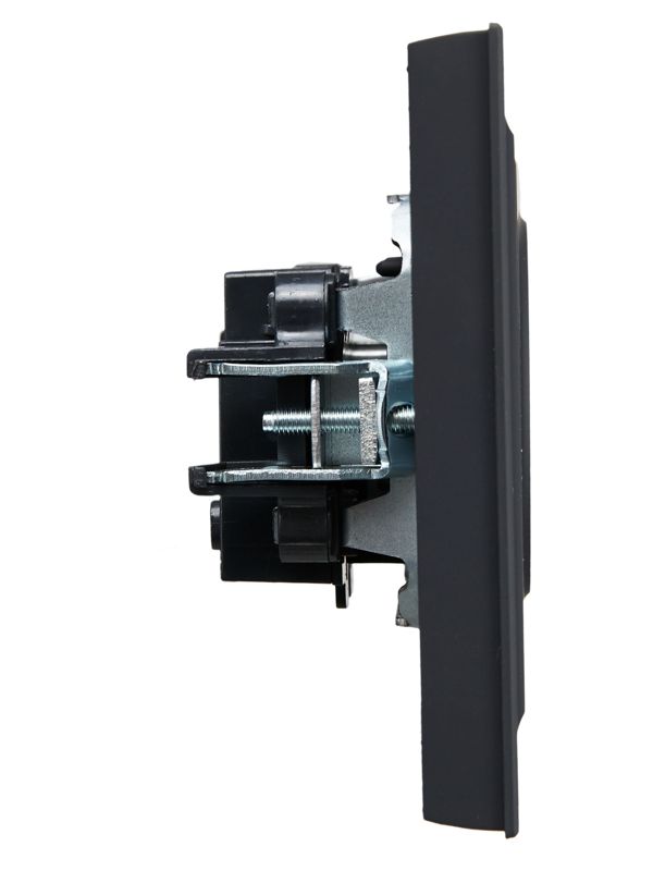 Розетка СП BRITE РСР10-1-0-БрГ 10А в сборе без заземл. без защ. шторок графит IEK BR-R10-10-K53-F