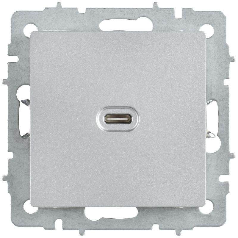 Розетка СП BRITE РЮ12-1-БрА USB C 65Вт высокоскор. заряд. алюм. IEK BR-U13-065-K47