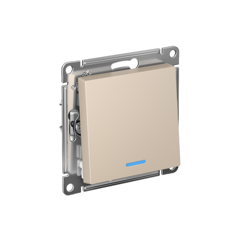 Выключатель 1-кл. AtlasDesign (сх. 1а) 10AX с подсветкой быстрозажим. клем. механизм песочн. SE ATN001213S