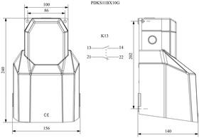 Педаль одиночная 1НО+1НЗ с фиксацией с защитным кожухом (алюм.) сер. цвета (250В AC 4А) IP65 EMAS PDKS11BX11G