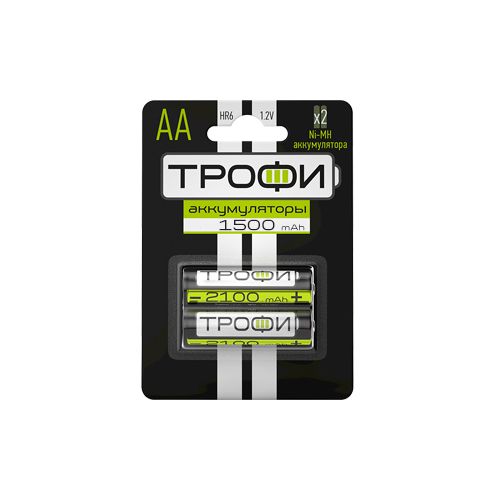 Аккумулятор AA/HR6 1500мА.ч HR6-2BL (блист.2шт) Трофи Б0019500