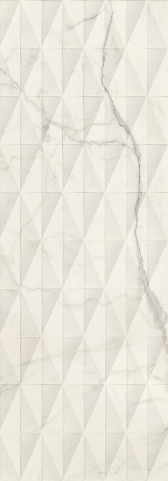 Плитка Allmarble Wall Statuario Struttura Pave Satin 3D Rett. 40х120