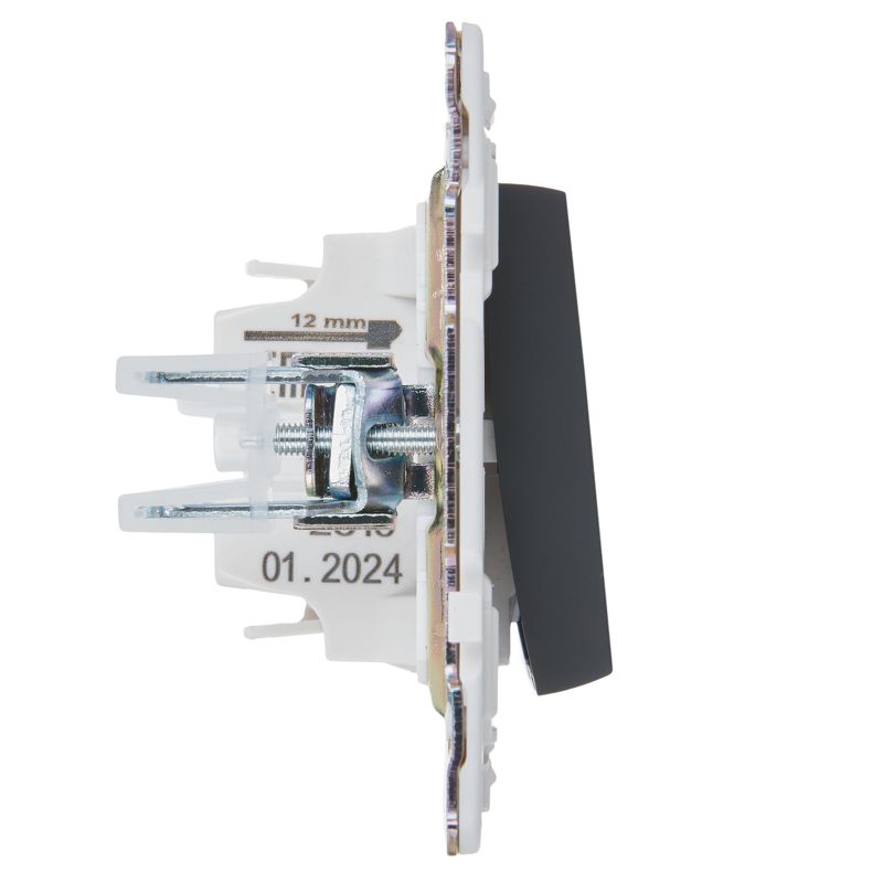 Выключатель 1-кл. SKANDY 10А SK-V01G графит IEK SK-V10-0-10-K53